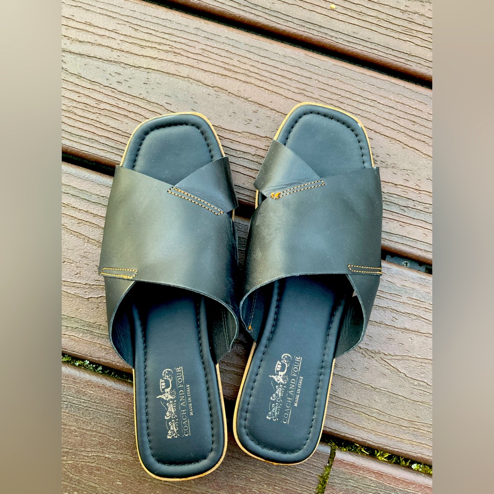 Coach and Four slide sandals